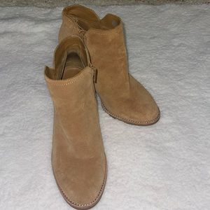 Tan suede booties